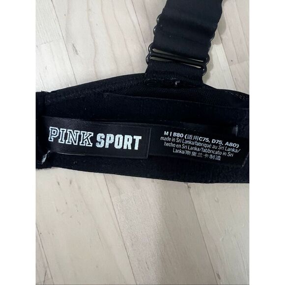 Victoria's Secret Pink Sport Bra M Ultimate Lightly Lined Black Back Closure - Picture 9 of 14